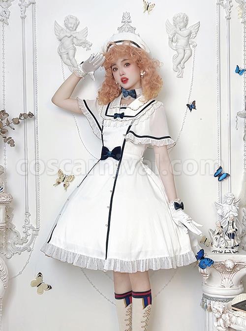 Herringbone-Jacquard-Polka-Dot-Chiffon-Lace-Shawl-Sleeve-Design-Bow-Classic-Lolita-Short-Sleeve-Dress-coscarnival-2666