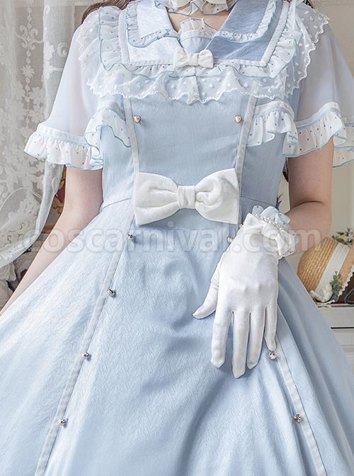 Herringbone-Jacquard-Polka-Dot-Chiffon-Lace-Shawl-Sleeve-Design-Bow-Classic-Lolita-Short-Sleeve-Dress-coscarnival-2700