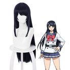 High Rise Invasion Yuri Honjo Long Dark Blue Cosplay Wigs coscarnival011112512