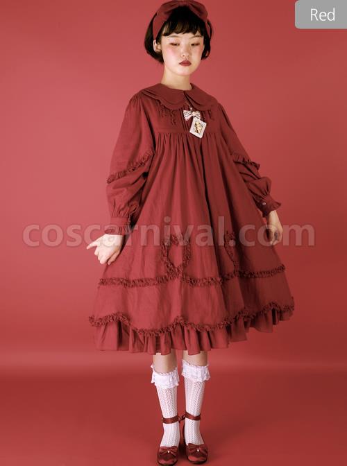 High-Waist-Doll-Collar-Pure-Color-Classic-Lolita-Long-Sleeve-Long-Dress-coscarnival-588