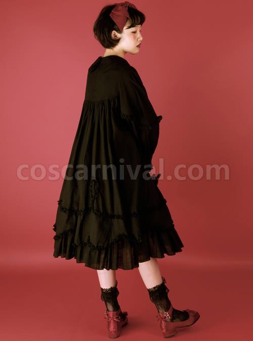 High-Waist-Doll-Collar-Pure-Color-Classic-Lolita-Long-Sleeve-Long-Dress-coscarnival-625