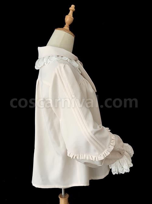 High-density Chiffon Long Puff Sleeve Lolita Shirt coscarnival