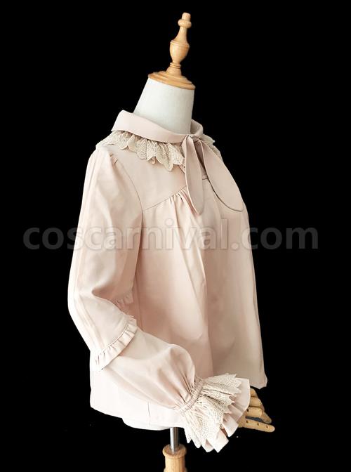 High-density Chiffon Long Puff Sleeve Lolita Shirt coscarnival
