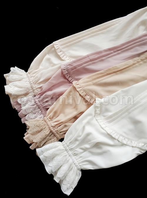 High-density Chiffon Long Puff Sleeve Lolita Shirt coscarnival