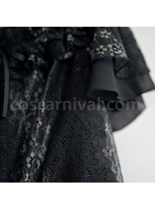 Hollow Out Lace Classic Lolita Fly Sleeve Shirt coscarnival