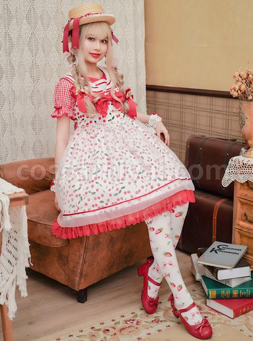 Ice-Cherry-Series-Cherry-Floral-Print-Pleated-Mesh-Personalized-Square-Neckline-Bow-Knots-Classic-Lolita-Dress-JSK-Shirt-Set-coscarnival-2656