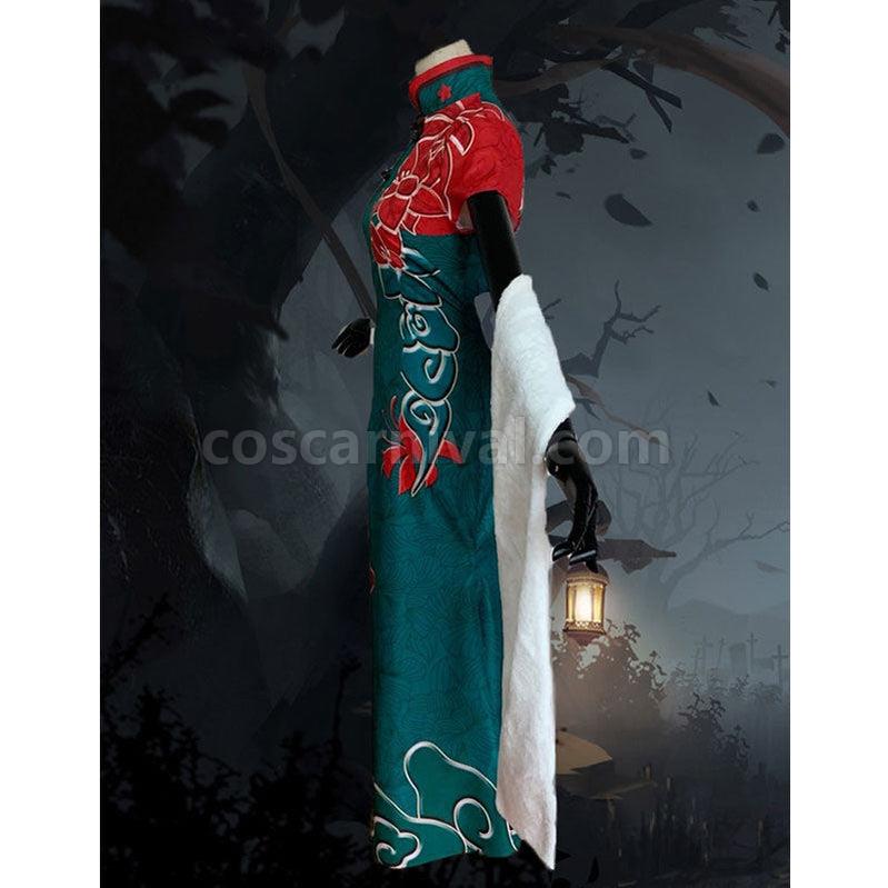 Identity V Crimson Michiko Thirteen Niang Green Cheongsam Dress Halloween Cosplay Costumes coscarnival011110824