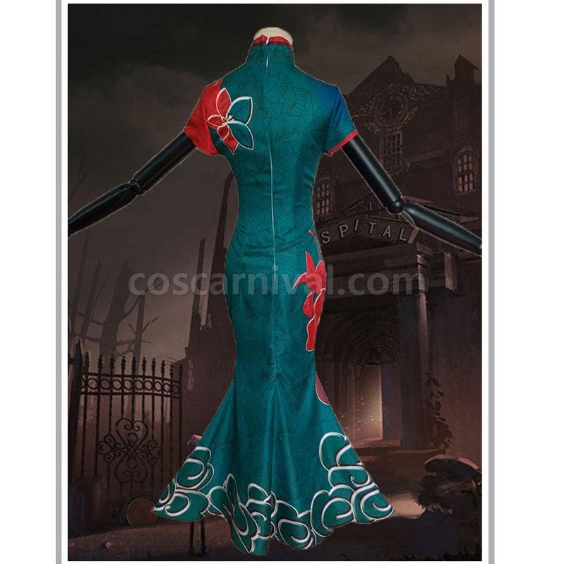 Identity V Crimson Michiko Thirteen Niang Green Cheongsam Dress Halloween Cosplay Costumes coscarnival011110831