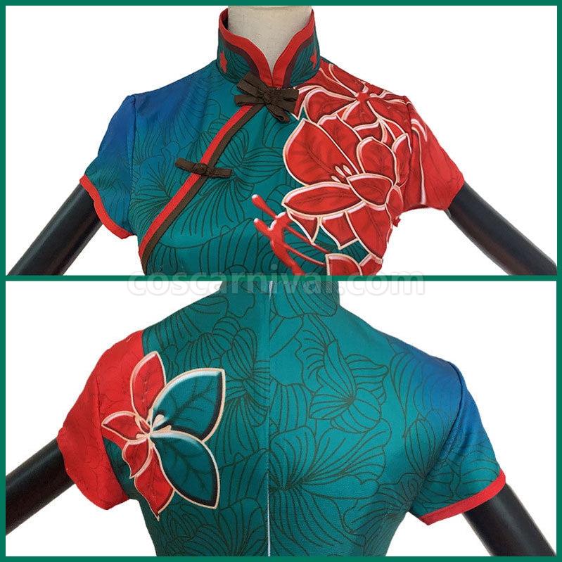 Identity V Crimson Michiko Thirteen Niang Green Cheongsam Dress Halloween Cosplay Costumes coscarnival011110838