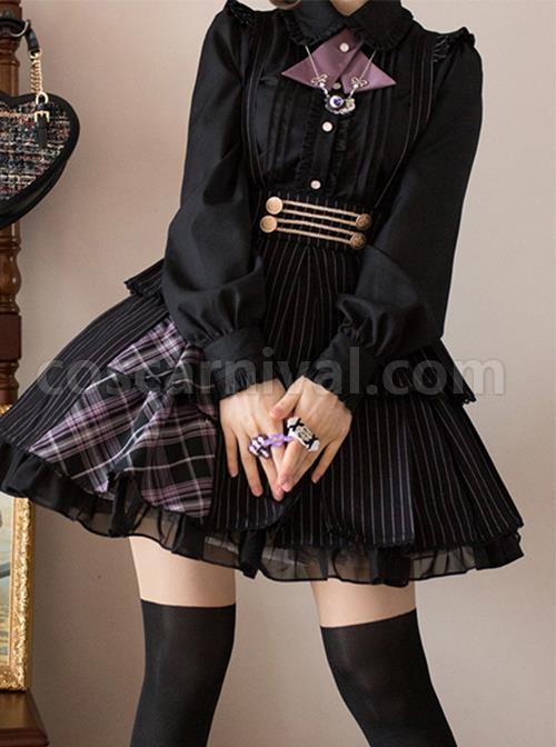 Idol.Q Series Pleated Lace Design Lapel Bow Tie Decoration Comfortable Long-Sleeve Classic Lolita Button-Down Shirt coscarnival