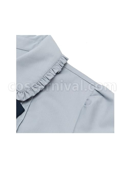 Idol.Q Series Pleated Lace Design Lapel Bow Tie Decoration Comfortable Long-Sleeve Classic Lolita Button-Down Shirt coscarnival