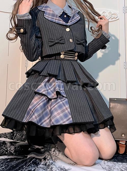 Idol.Q-Series-Simple-Thin-Stripes-Large-Neckline-Plaid-Decoration-Metal-Buttons-Bow-Knot-Short-Long-Sleeve-Classic-Lolita-Coat-coscarnival-5167
