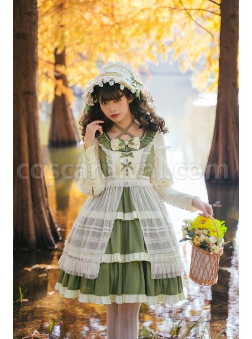 Immerse-Springtime-Series-OP-Pastoral-Style-Elegant-Three-Section-Hem-Classic-Lolita-Long-Sleeve-Dress-With-Tulle-Skirt-coscarnival-4610