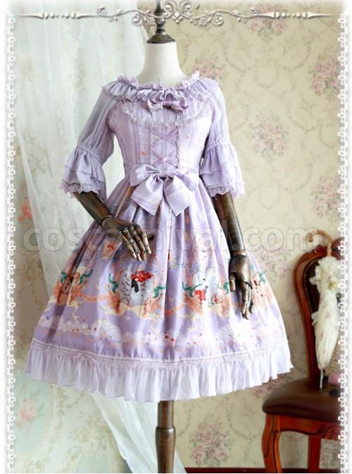 Infanta Chiffon Trumpet Sleeve Lolita Super Short Shirt coscarnival