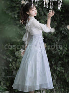 Iris-Print-Spring-Daily-Elegant-Lantern-Sleeve-Mid-Sleeve-Classic-Lolita-Dress-coscarnival-1639