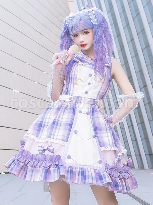 Irregular-Neckline-Purple-Plaid-Print-Lace-Bow-Decorative-Ruffled-Hem-Classic-Lolita-Sleeveless-Dress-coscarnival-753