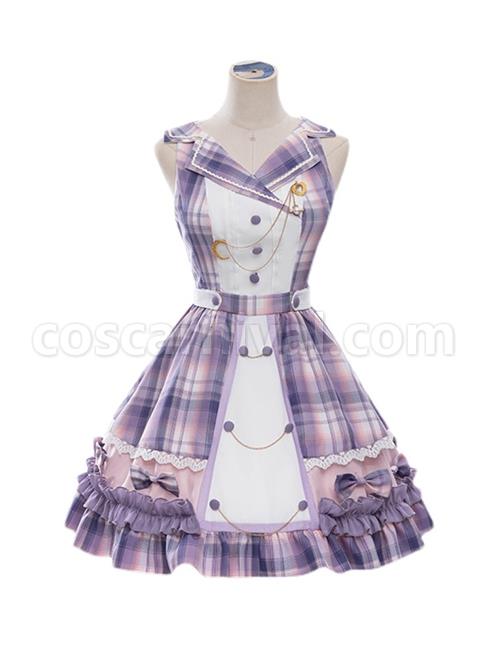 Irregular-Neckline-Purple-Plaid-Print-Lace-Bow-Decorative-Ruffled-Hem-Classic-Lolita-Sleeveless-Dress-coscarnival-819