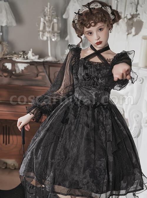 Irregular-Print-Irregular-Hem-Design-Semi-Sheer-Lantern-Sleeve-Classic-Lolita-Long-Sleeve-Dress-coscarnival-393