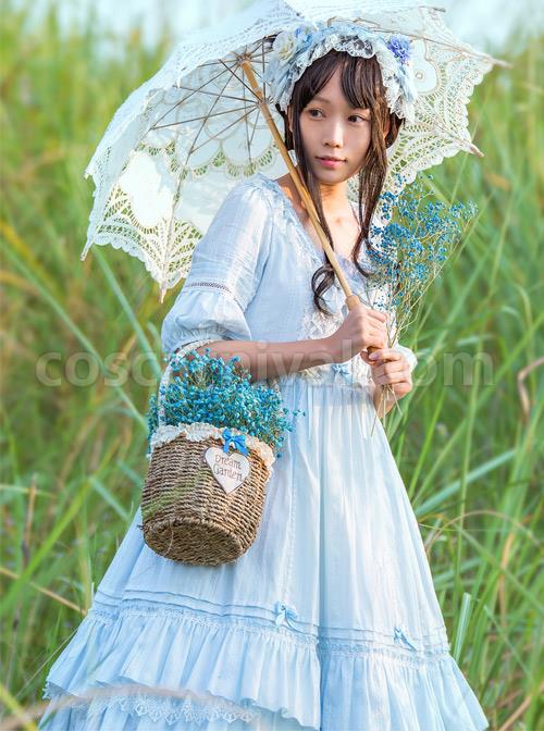 Jacquard-Cotton-Pure-Color-Classic-Lolita-Half-Sleeves-Dress-coscarnival-1085