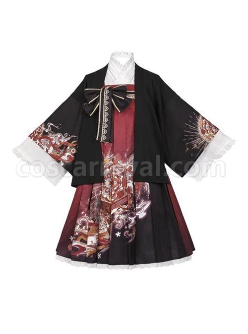 Japanese-Girl-Spring-Summer-Print-Classic-Lolita-Sleeveless-Dress-Shirt-Coat-Suit-coscarnival-2627