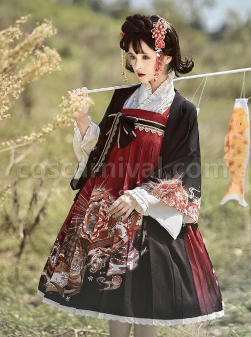 Japanese-Girl-Spring-Summer-Print-Classic-Lolita-Sleeveless-Dress-Shirt-Coat-Suit-coscarnival-2646