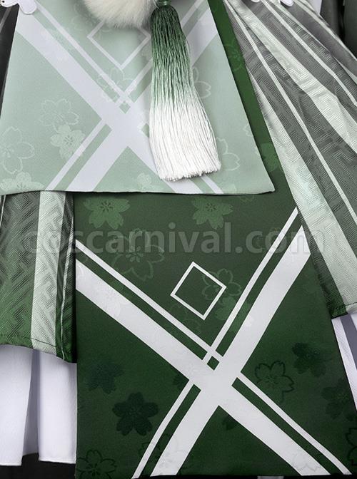 Japanese-Style-Cherry-Blossom-Jacquard-Classic-Lolita-Flower-Festival-Green-Kimono-coscarnival-3886