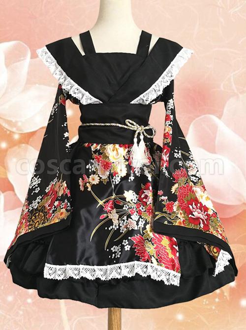 Japanese-Style-Flowers-Printing-Bowknot-Black-Kimono-Classic-Lolita-Dress-coscarnival-845