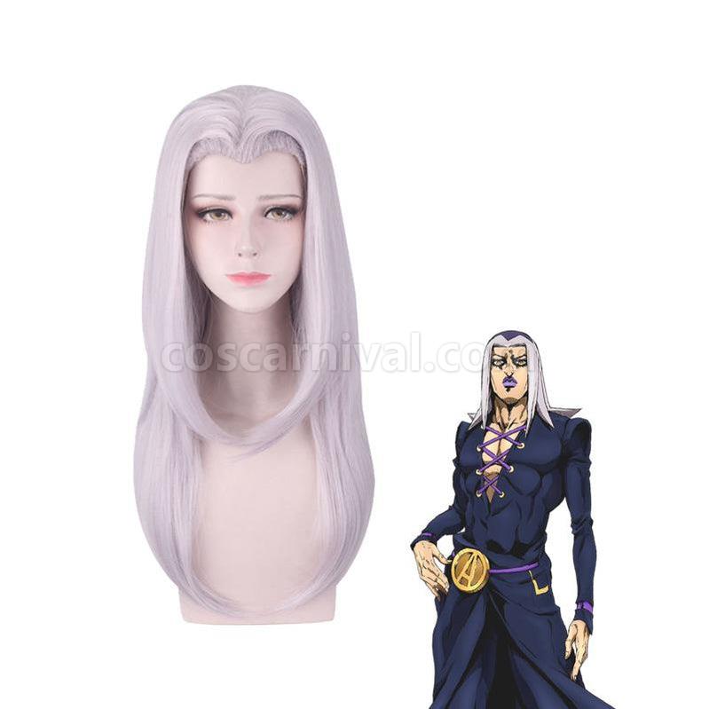 JoJo's Bizarre Adventure Golden Wind Leone Abbacchio Long Gray Cosplay Wigs coscarnival011118729
