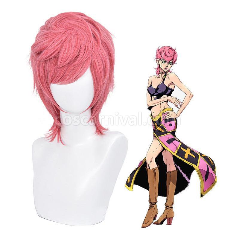 JoJo's Bizarre Adventure Golden Wind Trish Una Long Pink Cosplay Wigs coscarnival011118747