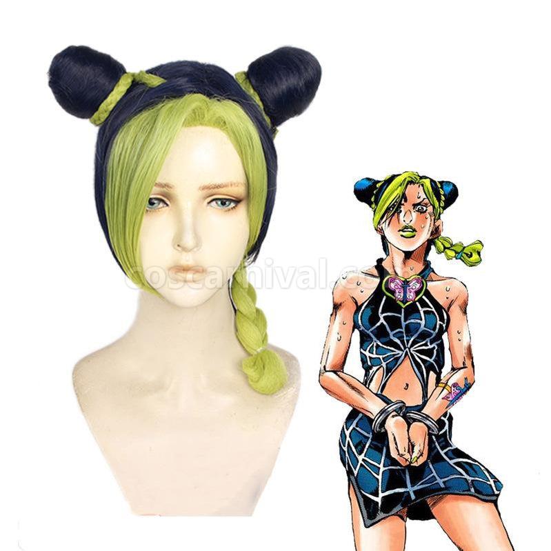 JoJo's Bizarre Adventure Stone Ocean Jolyne Cujoh Mixed Light Green Cosplay Wigs coscarnival011118758