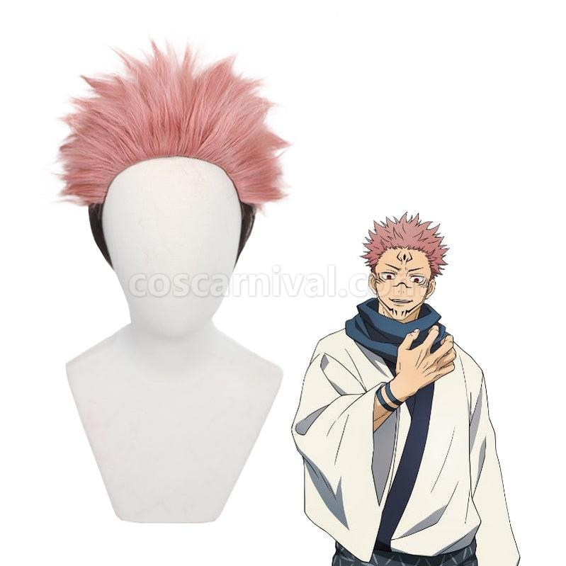 Jujutsu Kaisen Ryomen Sukuna Short Pink Gradient Black Cosplay Wigs coscarnival011112764