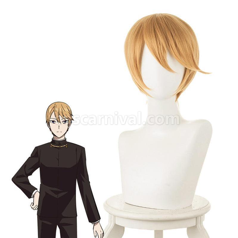Kaguya sama Love is War Miyuki Shirogane Brownish Yellow Men's Short Cosplay Wigs coscarnival011118790