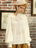 Knife And Sword War Series Ruffle Collar Long Sleeve Lolita Shirt coscarnival