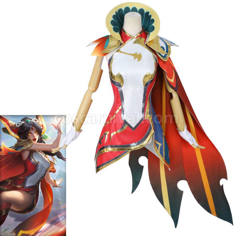 LOL Anniversary Brave Phoenix Xayah Cosplay Costumes coscarnival01118412