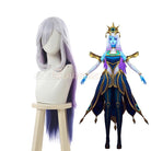 LOL Dark Cosmic Lux Curly Purple Gradient 80cm Long Straight Cosplay wig, front view