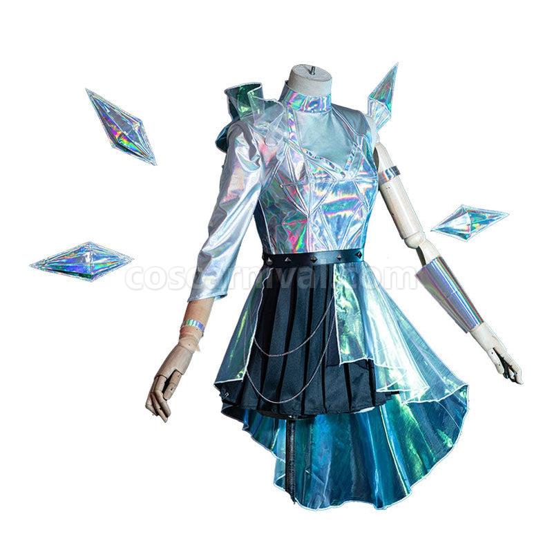 LOL KDA All Out Seraphine Superstar Fullset Cosplay Costumes With Wing Props coscarnival011113923