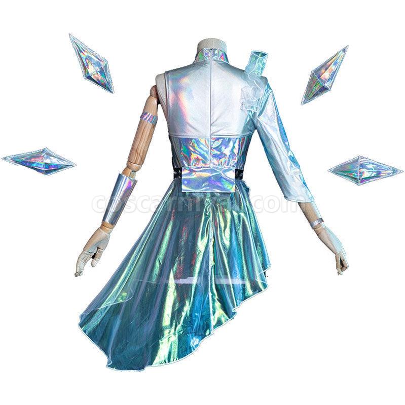 LOL KDA All Out Seraphine Superstar Fullset Cosplay Costumes With Wing Props coscarnival011113931