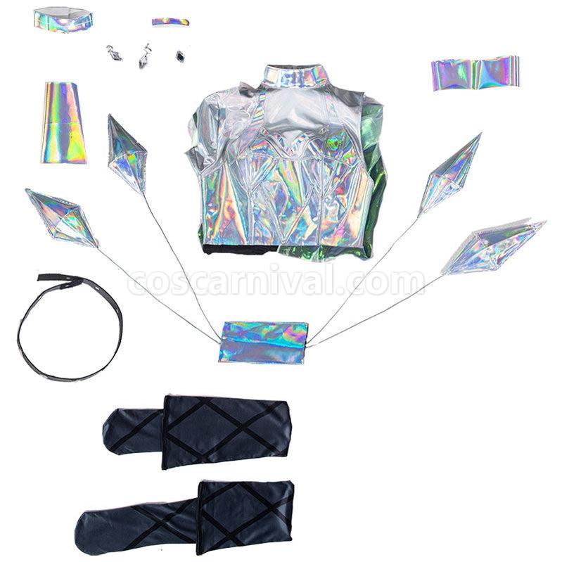 LOL KDA All Out Seraphine Superstar Fullset Cosplay Costumes With Wing Props coscarnival011113940