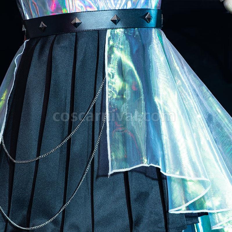 LOL KDA All Out Seraphine Superstar Fullset Cosplay Costumes With Wing Props coscarnival011113977