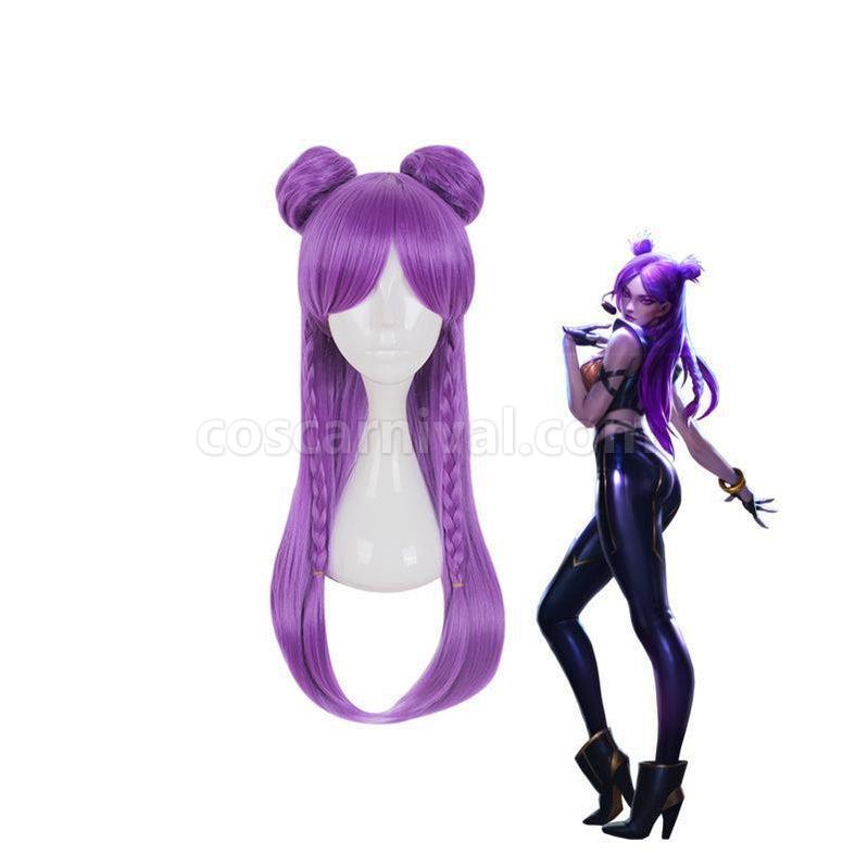 LOL KDA Skin Kaisa 65cm Long Straight Purple Cosplay Wigs coscarnival011119164