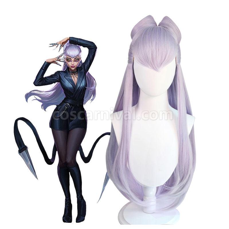 LOL KDA The Baddest Evelynn 80cm Long Light Purple Cosplay Wigs coscarnival011114442