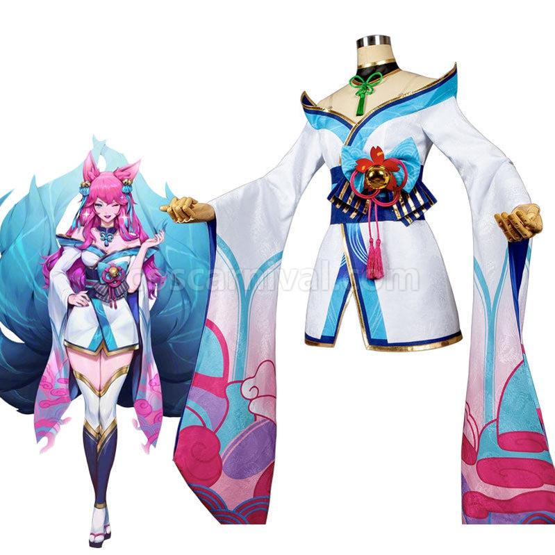 LOL Spirit Blossom Ahri Fullset Cosplay Costumes coscarnival011114511