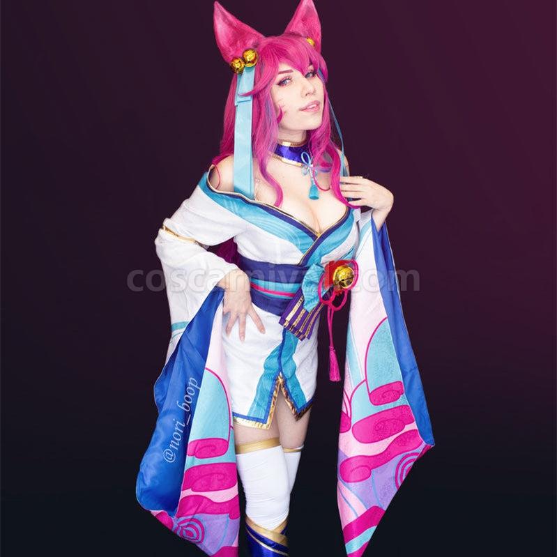 LOL Spirit Blossom Ahri Fullset Cosplay Costumes coscarnival011114548