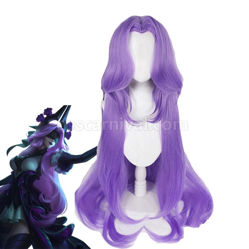 LOL Withered Rose Syndra Purple Long Cosplay Wigs coscarnival011110778
