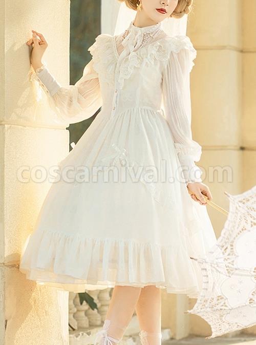 La-Traviata-Series-French-Elegant-Solid-Color-Retro-Lace-Translucent-Stand-Collar-Classic-Lolita-Long-Sleeved-Dress-coscarnival-2591
