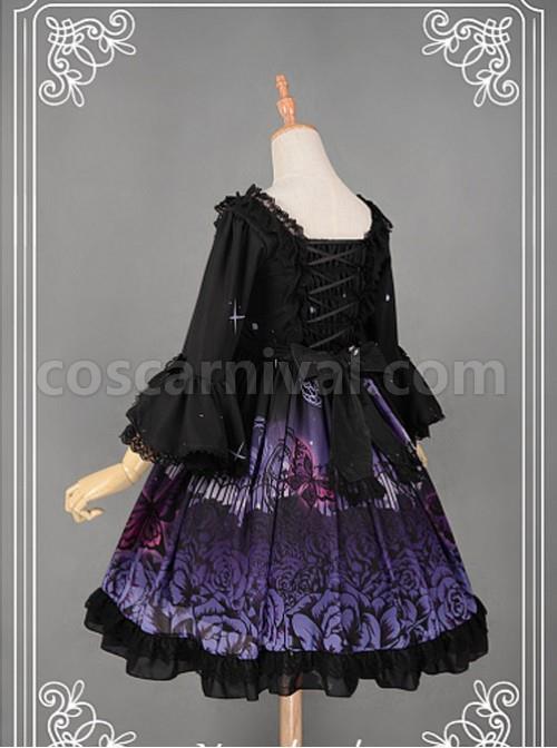 Lace Decorated Square Collar Flouncey  Lolita  Available - Butterfly Cemetery by Souffle Song coscarnival