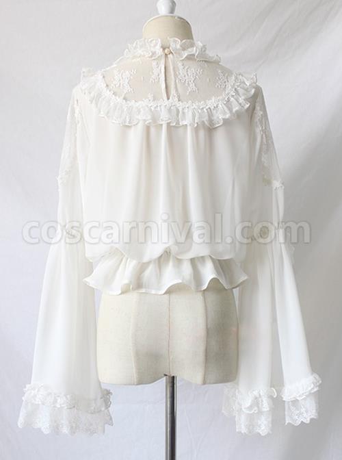 Lace Ruffle Pendant Classic Lolita Chiffon Shirt coscarnival