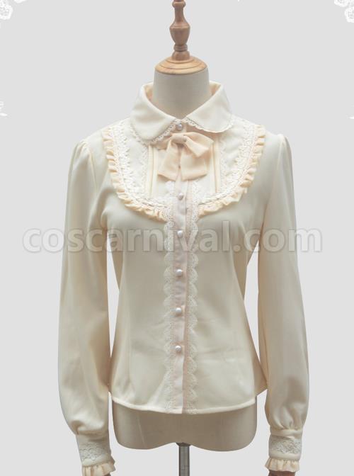 Lace Ruffle Retro Long Sleeve Classic Lolita Shirt coscarnival