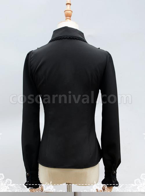 Lace Ruffle Retro Long Sleeve Classic Lolita Shirt coscarnival