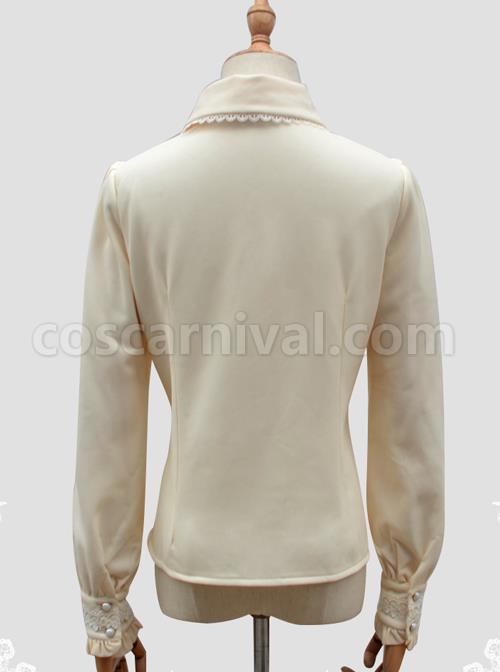 Lace Ruffle Retro Long Sleeve Classic Lolita Shirt coscarnival